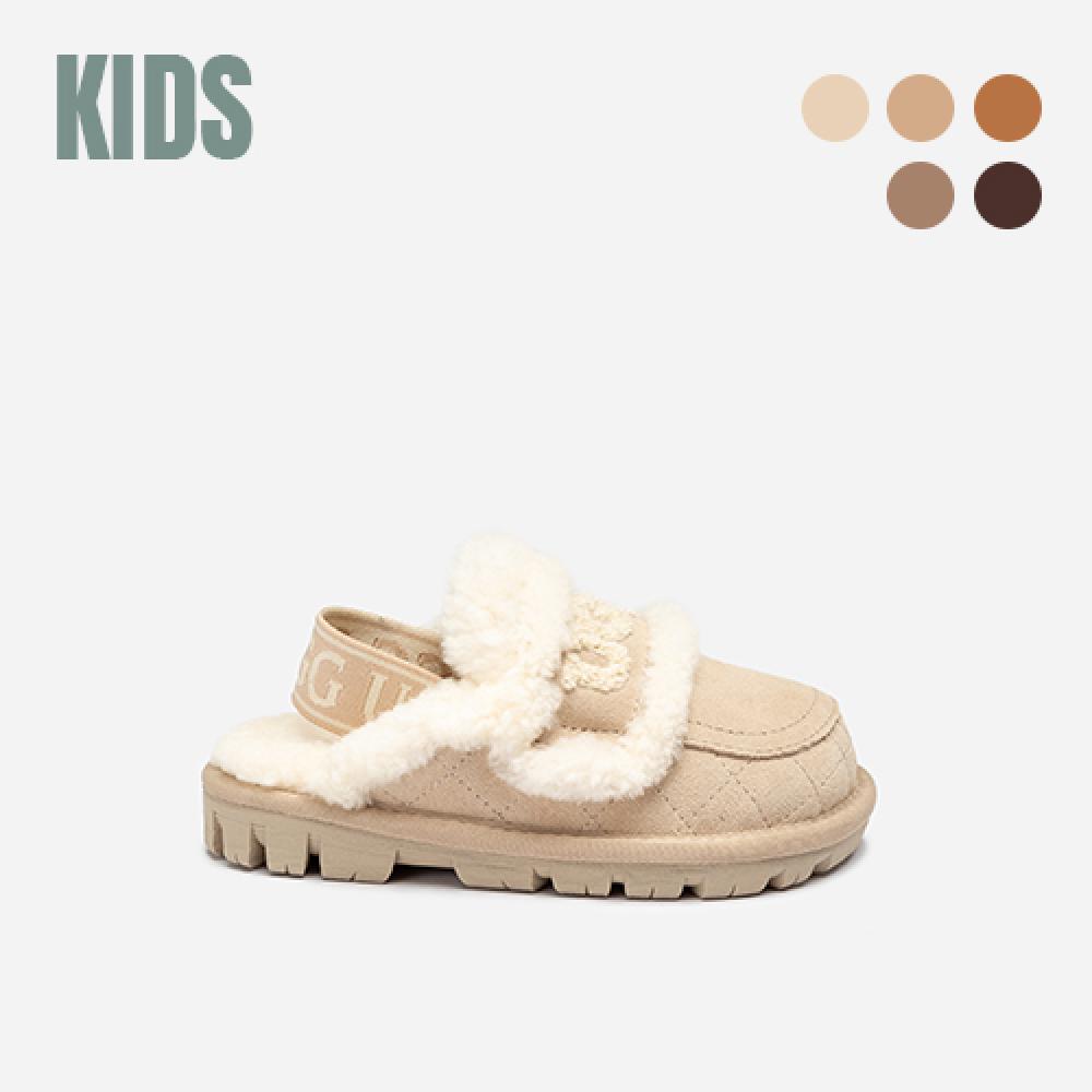 오즈웨어 키즈 바이올렛 마틀라쎄 시어링 스트랩 슬리퍼